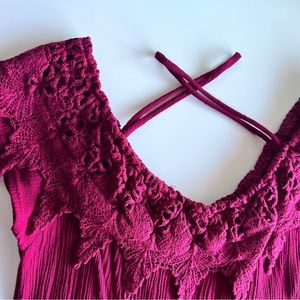 Papaya Burgundy Off the Shoulder Blouse
